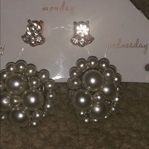 2 pairs of stainless steel earrings one antique